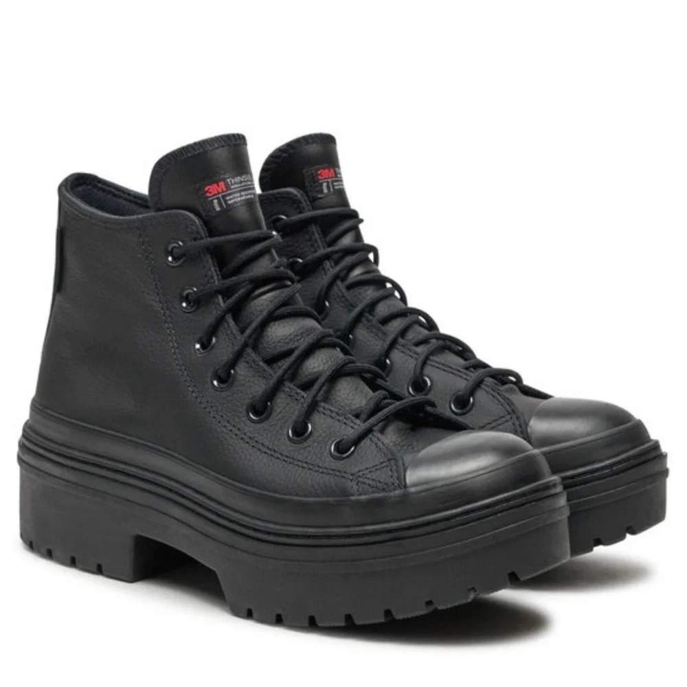 Converse Chuck Taylor All Star Lugged Heel Platform Waterproof Black size 5 NEW - Picture 1 of 5